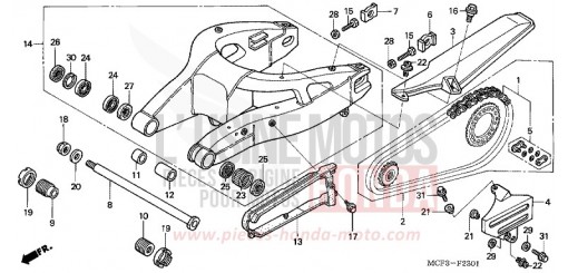 SWINGARM (VTR1000SP2/3/4/5/6) VTR1000SP5 de 2005